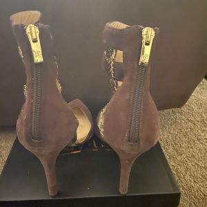 Cute brown and snake skin heels